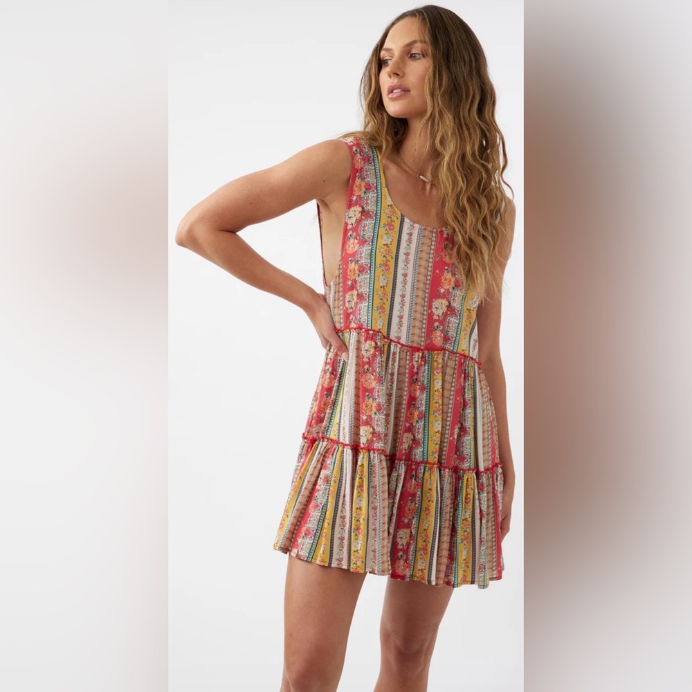 O'Neill Multi-Color Striped Floral Mini Dress